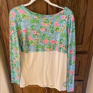 Lilly Pulitzer x Disney Finn Floral Blue and White Long Sleeve Top